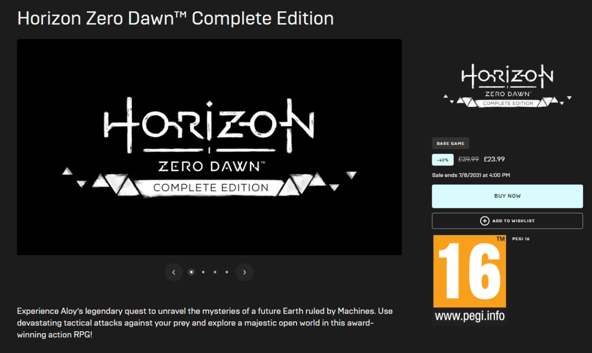 Horizon Zero Dawn: Complete Edition is 40 percent off this week