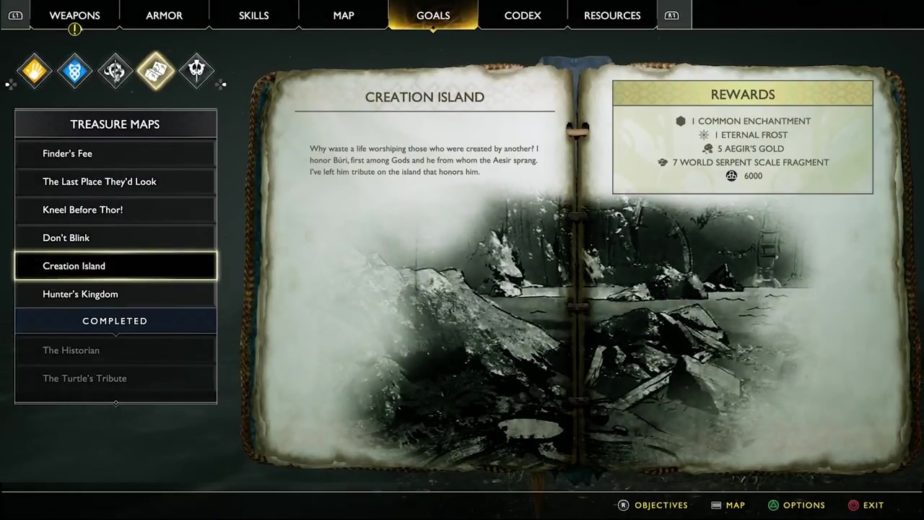 The Creation Island Map Clue in God of War