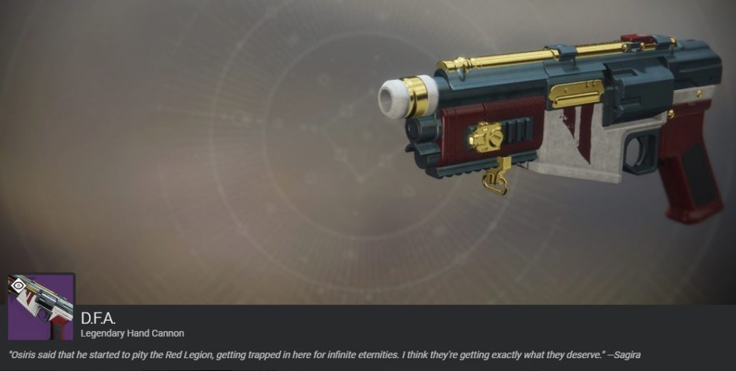 Destiny 2's D.F.A. hand cannon