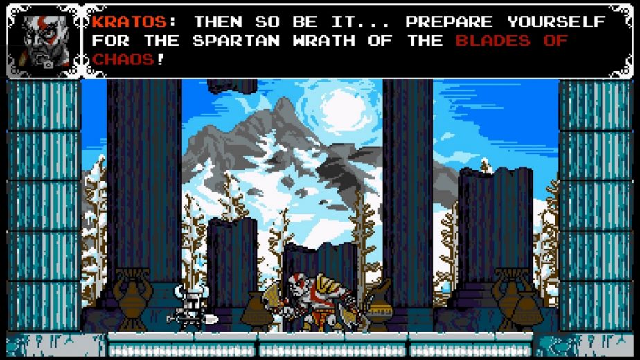 Kratos Featured as a Boss Fight on the PlayStation Version of Shovel Knight