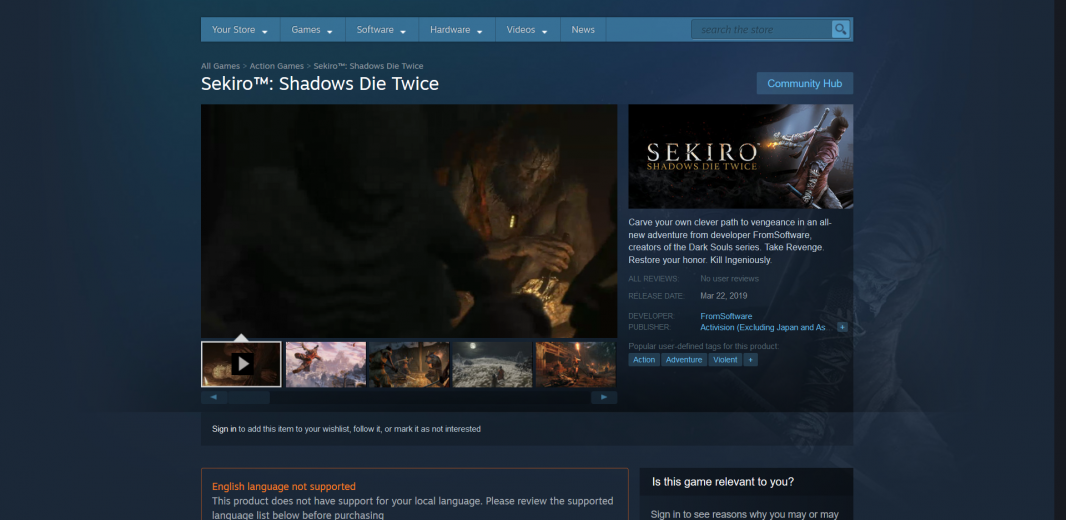 Sekiro: Shadows Die Twice release date Steam leak