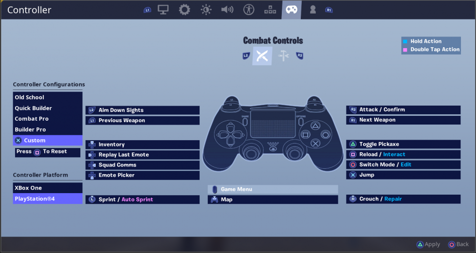 Fortnite custom controller bindings