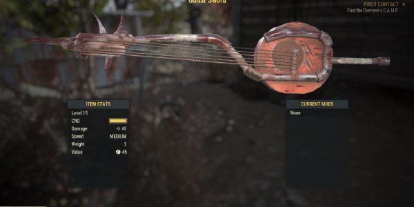 The Guitar Sword is One of the Fallout 76 Weapons