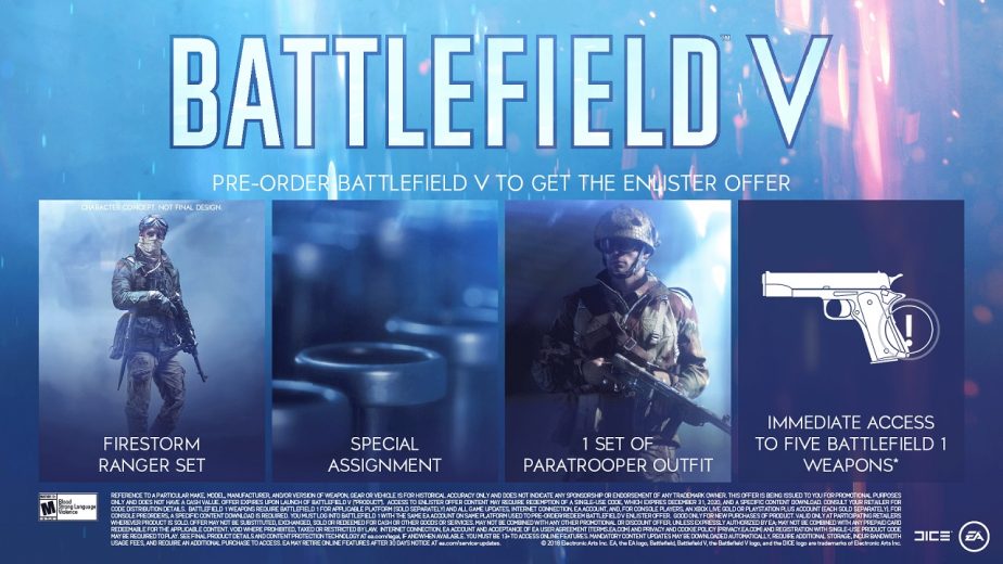 Battlefield 5 Pre-Order Enlister Offer Details