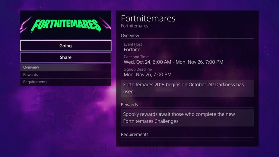 Fortnitemares event will start on October 24