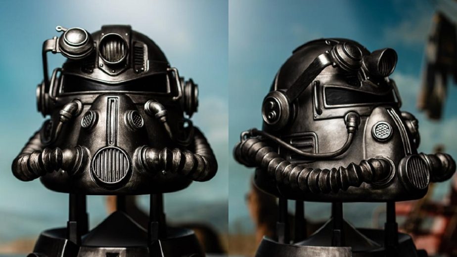 Fallout 76 T-51 Power Armor Speaker Helmet Statue 7.5" Hand Motion Bethesda 