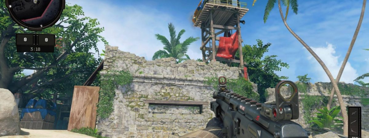 Call of Duty: Black Ops 4's "Contraband" map is a gorgeous mixture of jungle and beach.