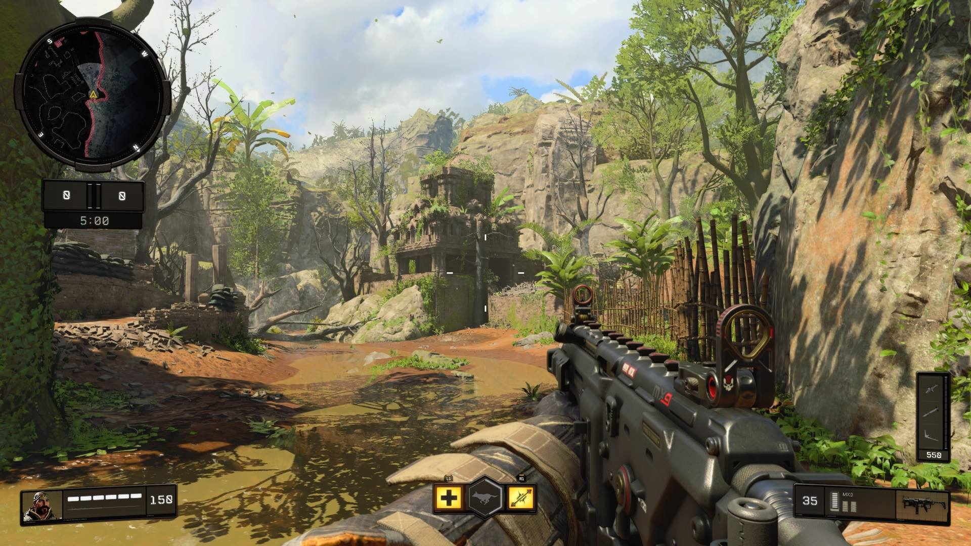 Call of Duty: Black Ops 4: Large areas, connected by vulnerable corridors make "Jungle" thrilling.