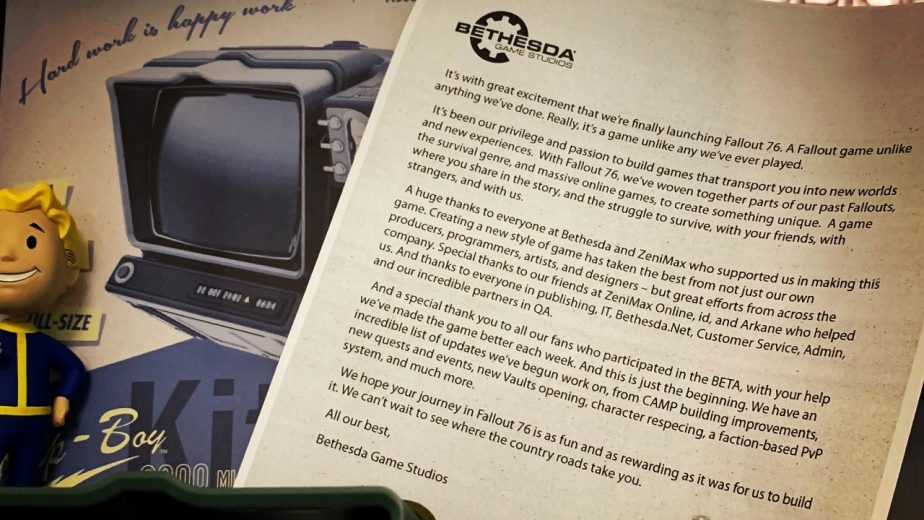 Fallout 76 Launch Preceded by Letter From Bethesda
