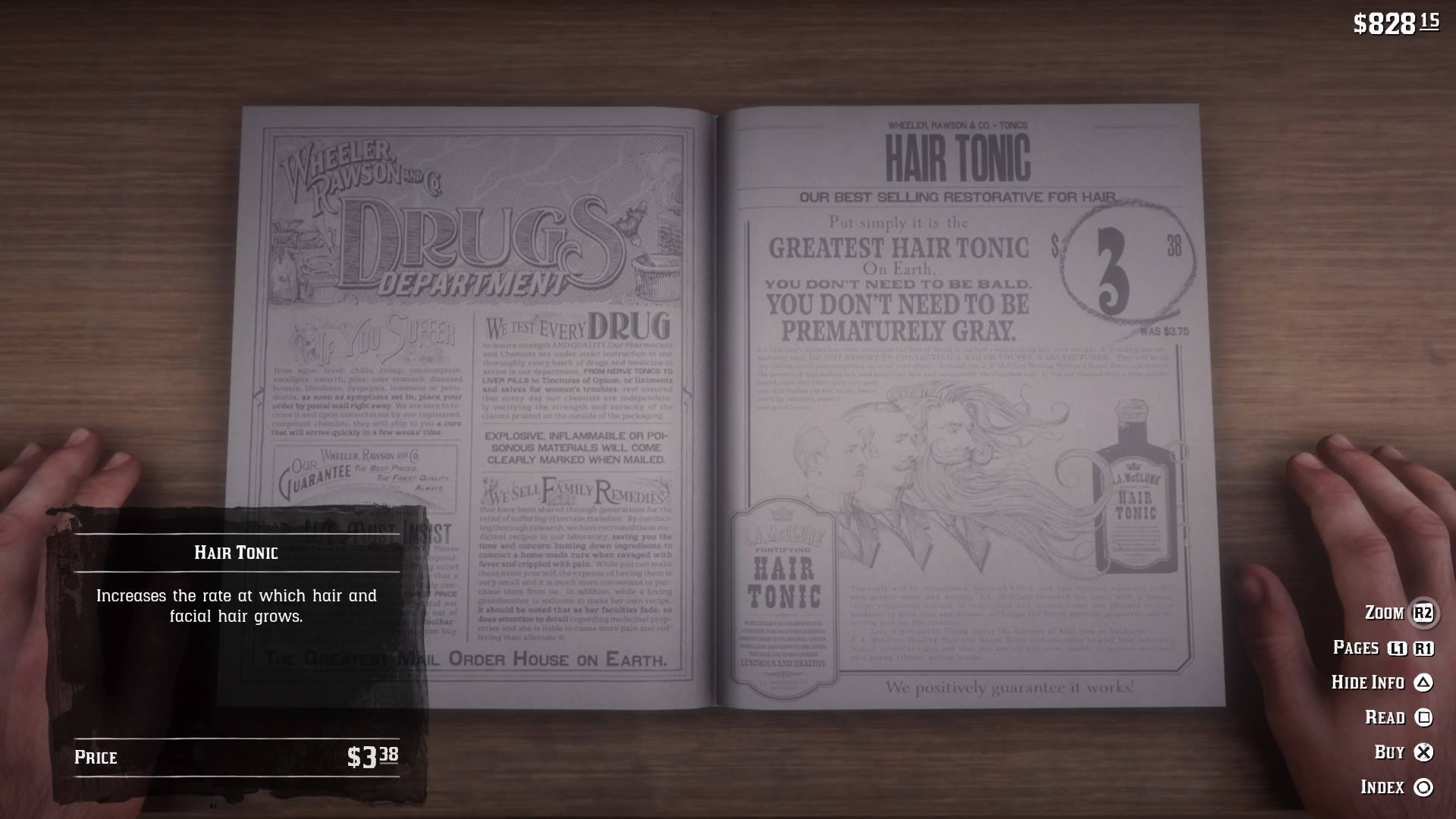 Red Dead Redemption 2: Find Hair Tonic in the catalog at any General Store.