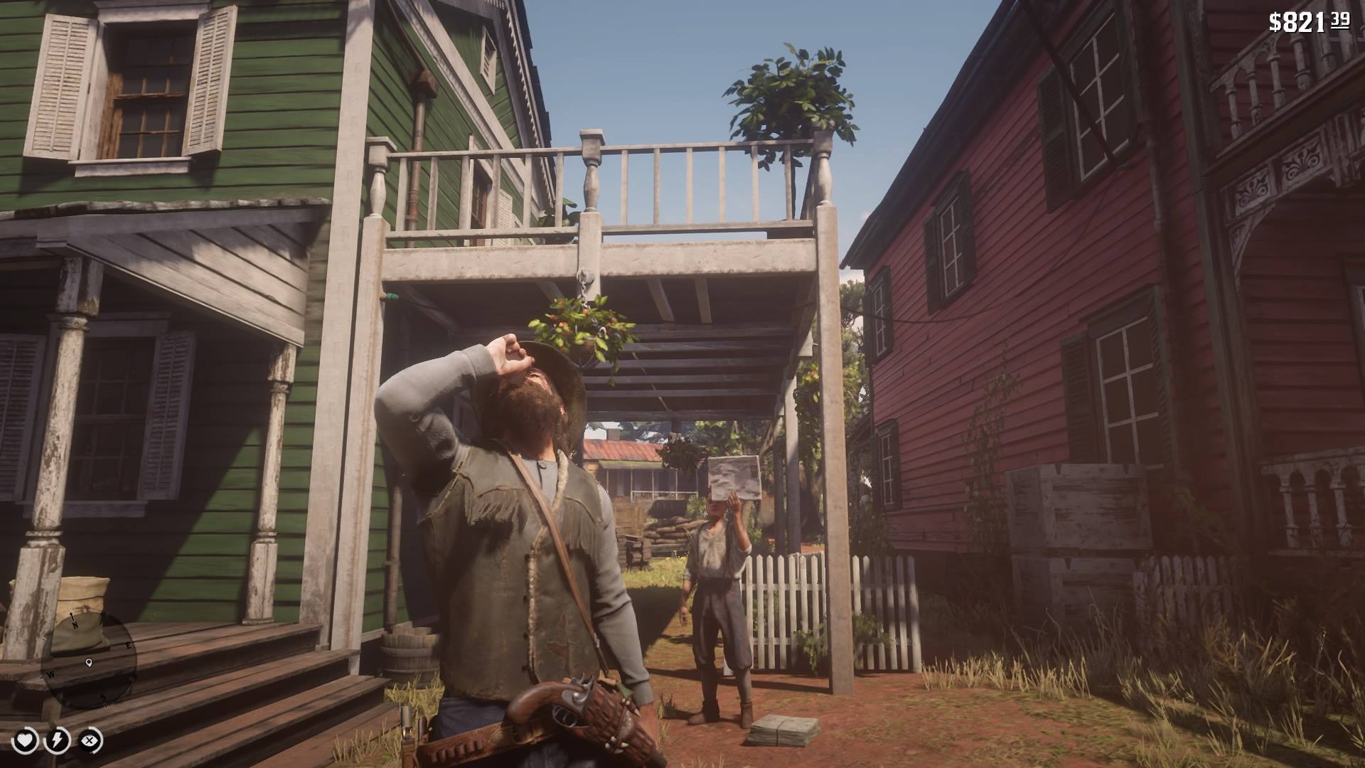 Arthur swigs down a Hair Tonic in Red Dead Redemption 2.