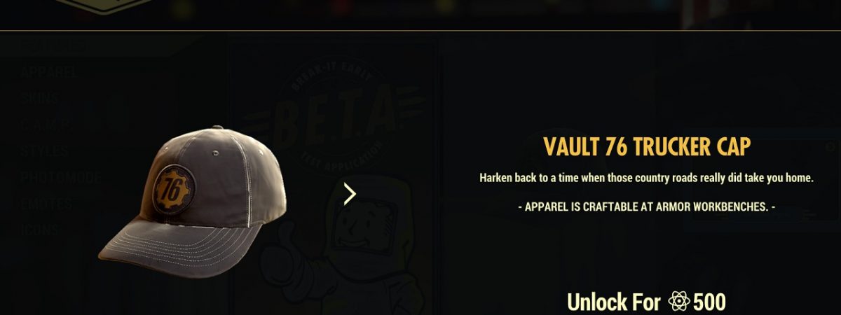 The Fallout 76 Atomic Shop Includes Clothes and Item Skins