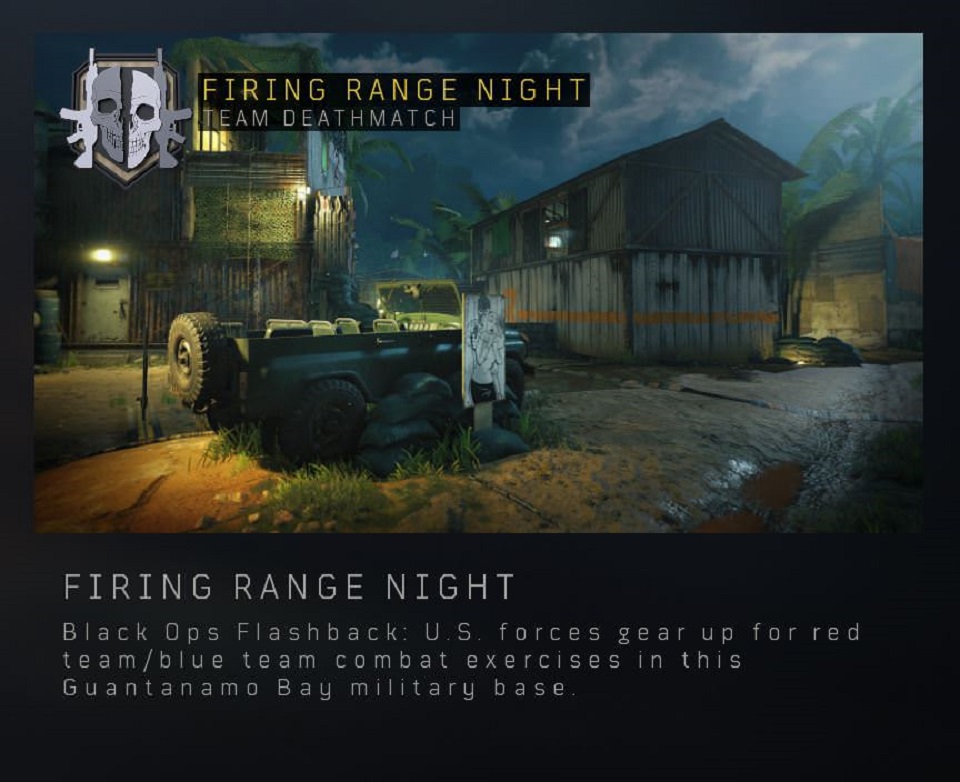 Call of Duty Black Ops 4's Firing Range Night.