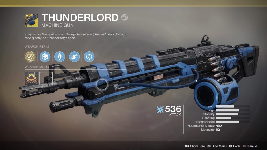 Destiny 2's Thunderlord in all its glory.
