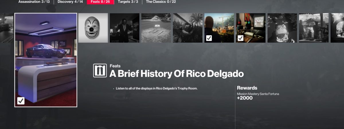 Hitman 2 A Brief HIstory of Rico Delgado guide.