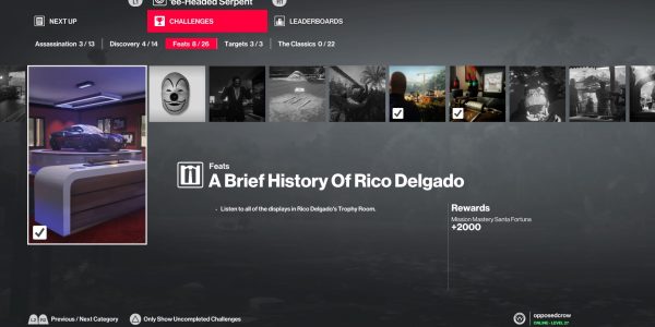 Hitman 2 A Brief HIstory of Rico Delgado guide.