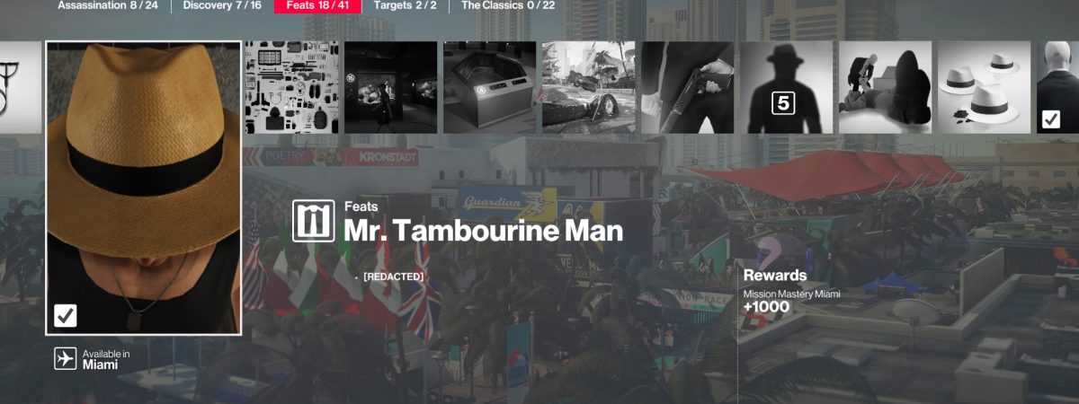 Hitman 2 Mr. Tambourine Man challenge guide.