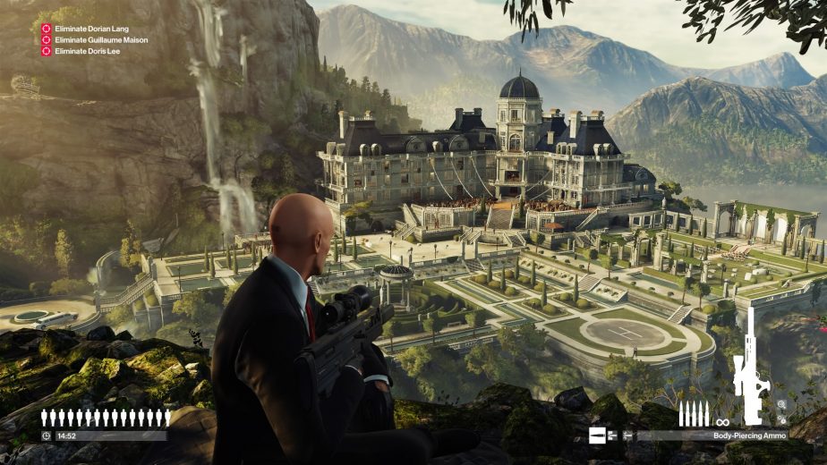 Taking in the lovely (and deadly) sights in Hitman 2's Sniper Assassin mode.