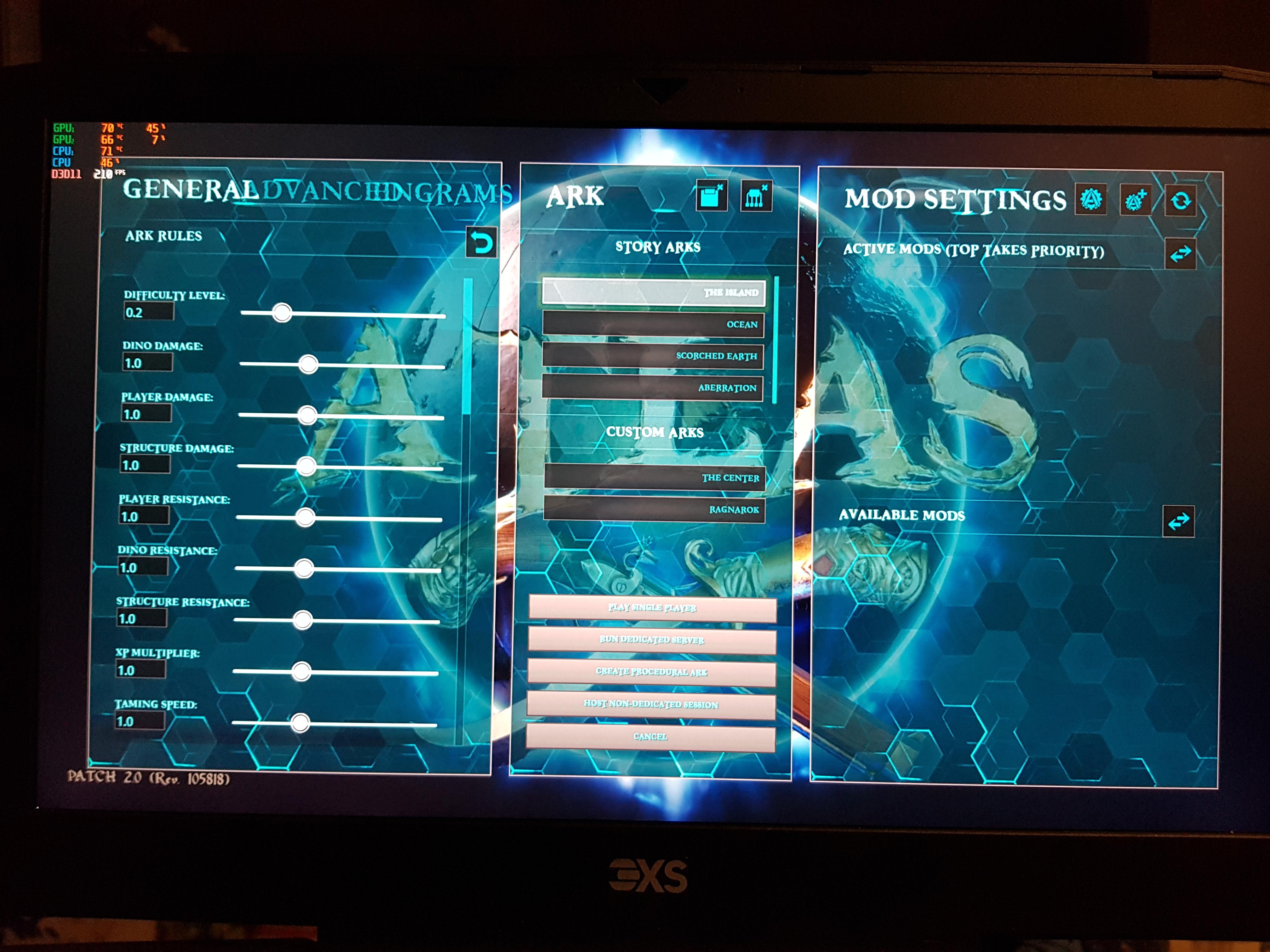 a screenshot of the Ark: Survival Evolved menu in Atlas