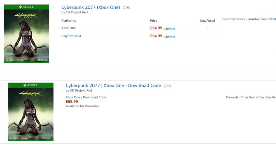 Cyberpunk 2077 Release Date on Amazon