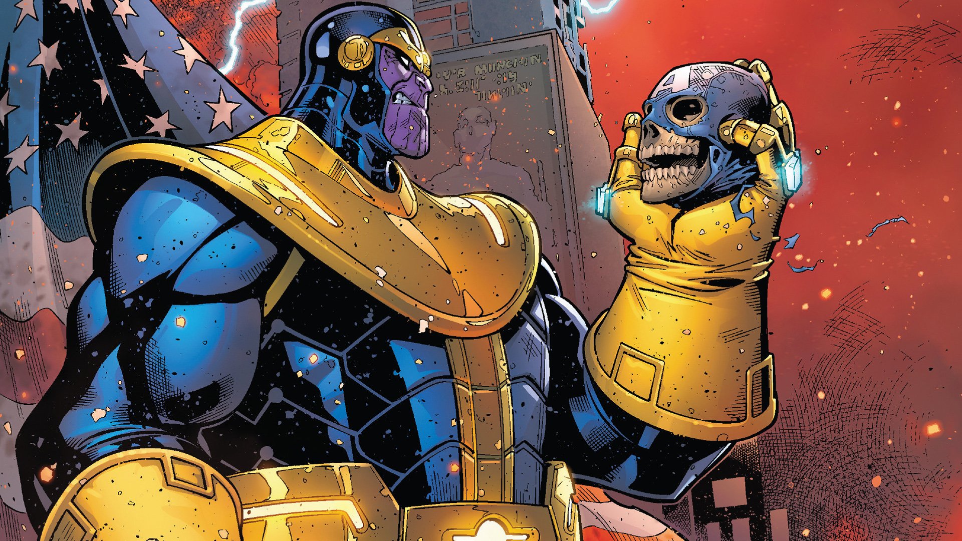 Thanos Hold Captain America's Skull In His Hand
