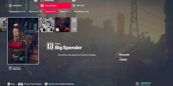 Hitman 2 Big Spender challenge guide.