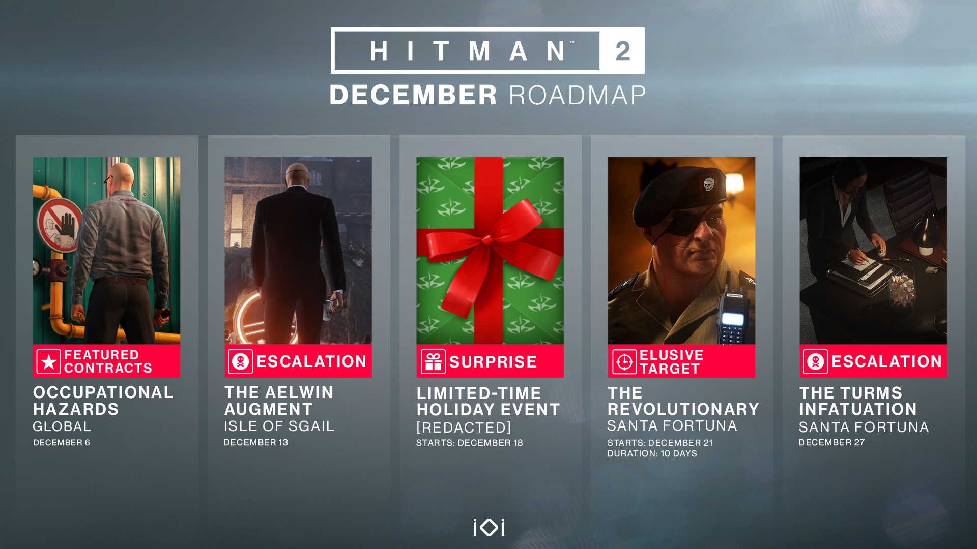 Hitman 2 December content roadmap.
