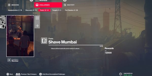 Hitman 2 Shave Mumbai challenge guide.