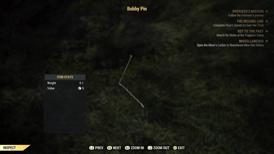 Fallout 76 Update Changes Bobby Pin Weight