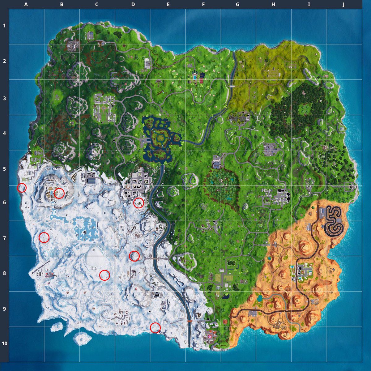 All seven gnome locations in Fortnite