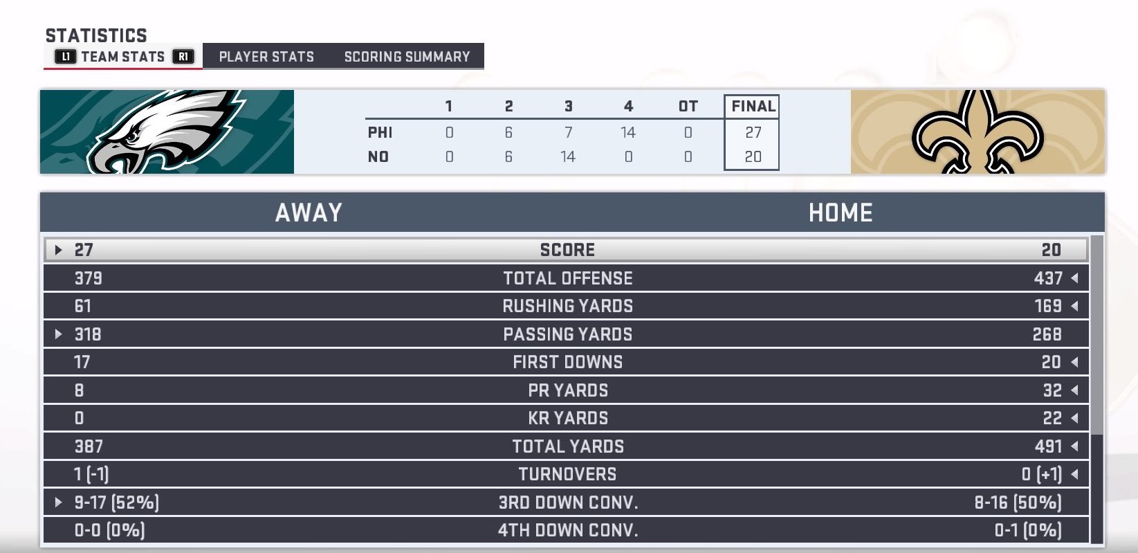 madden 19 playoffs simulation eagles vs saints