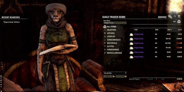 Elder Scrolls Online Update Trader UI