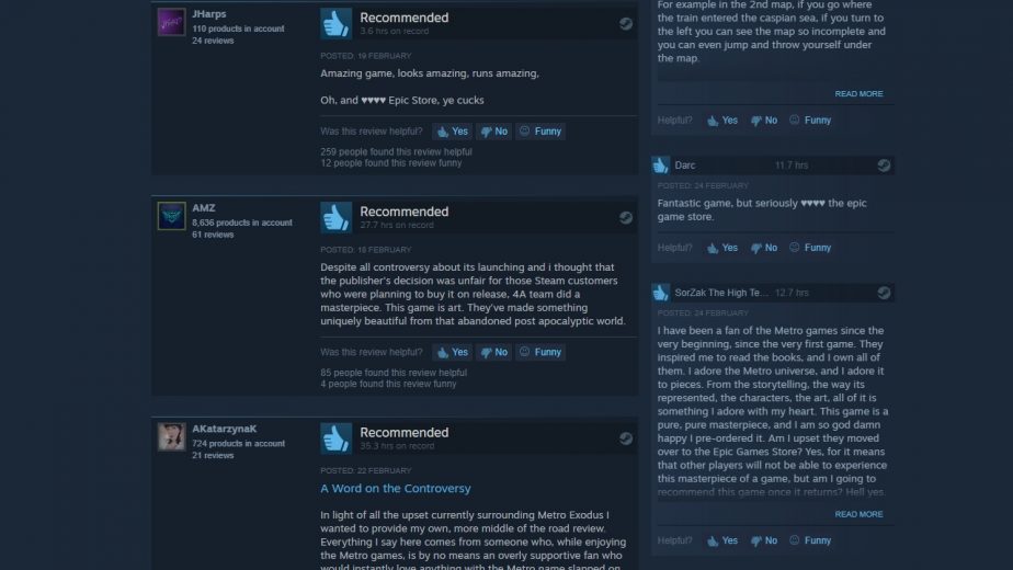 Metro Exodus Steam Version Gets Positive Reviews