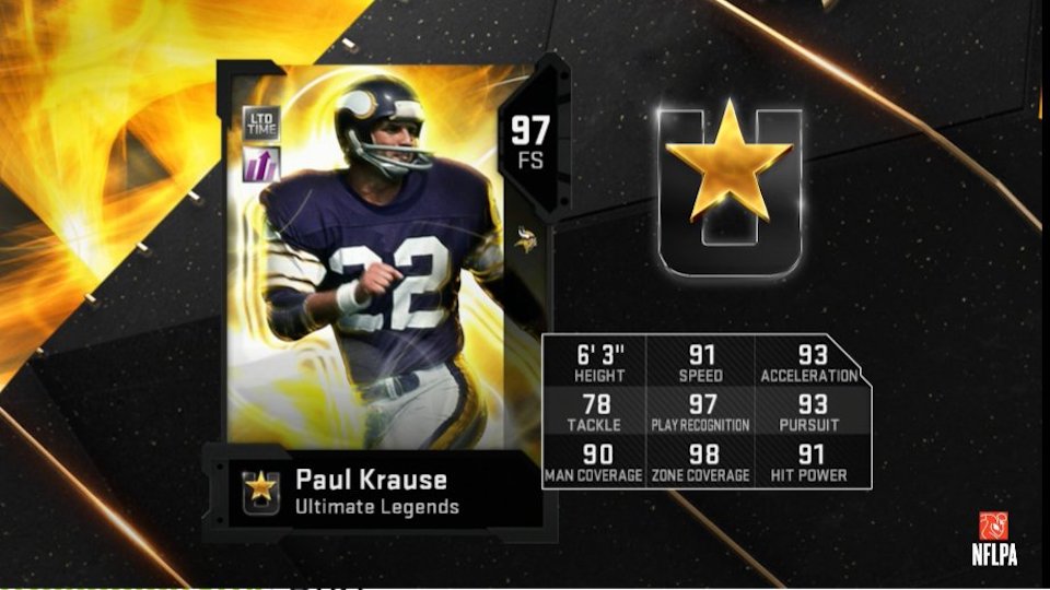 madden 19 ultimate team legends paul krause