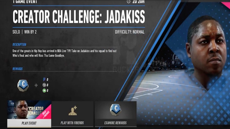 nba live 19 jadakiss creator challenge screen