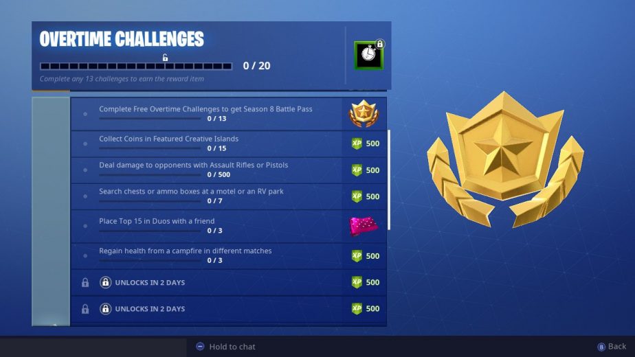 fortnite overtime challenges