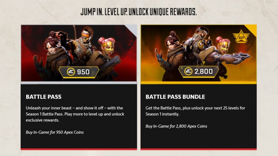 Apex Legends Battle Pass Costs Revealed