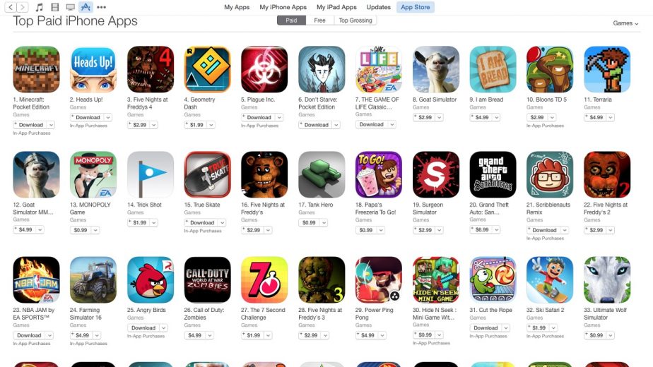 video games on app store