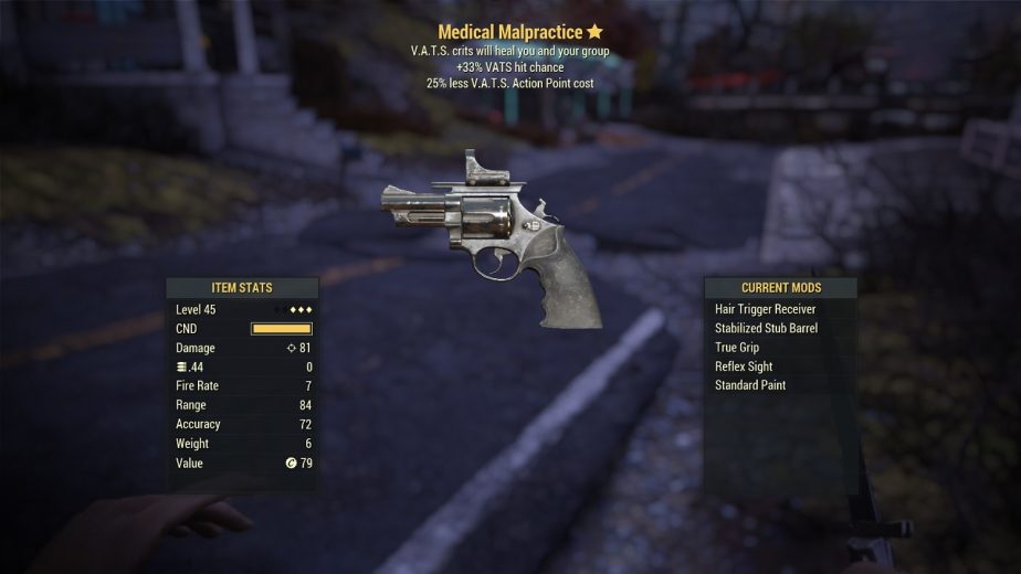 Fallout 76 Legendary Weapons Medical Malpractice