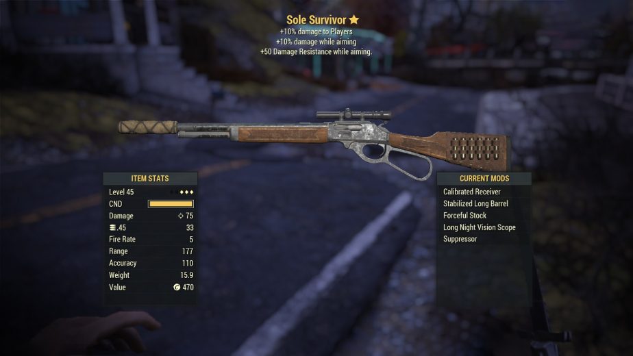 Fallout 76 Legendary Weapons Sole Survivor