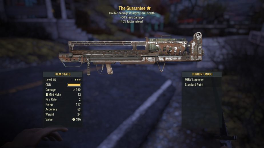 Fallout 76 Legendary Weapons The Guarantee