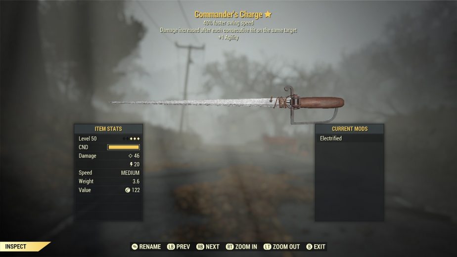 Fallout 76 Survival Mode Challenge Reward Commander's Charge