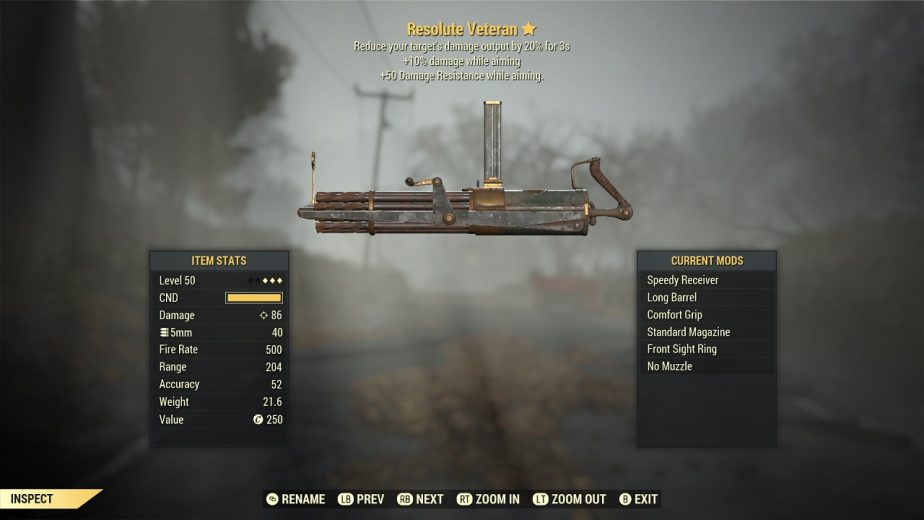 Fallout 76 Survival Mode Challenge Reward Resolute Veteran