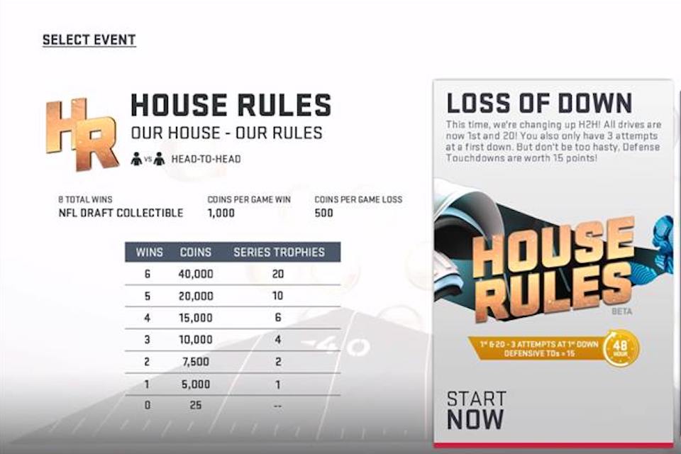 madden 19 house rules rewards