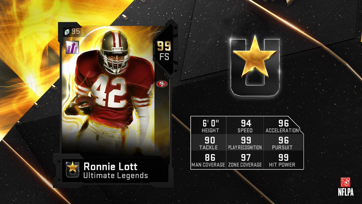 new Madden 19 Ultimate Legends Ronnie Lott player card for Ultimate Team