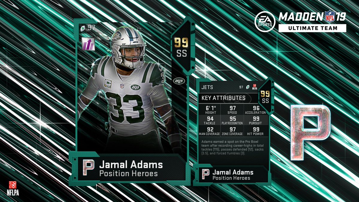 jamal adams madden 19 position heroes card with key attributes