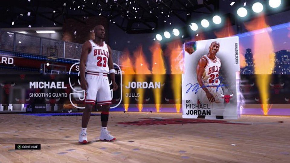 Michael Jordan Galaxy Opal card in NBA 2K19 Signature Series