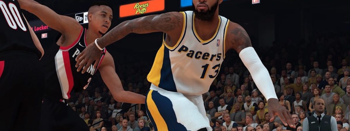 nba 2k19 paul george in action for indiana pacers