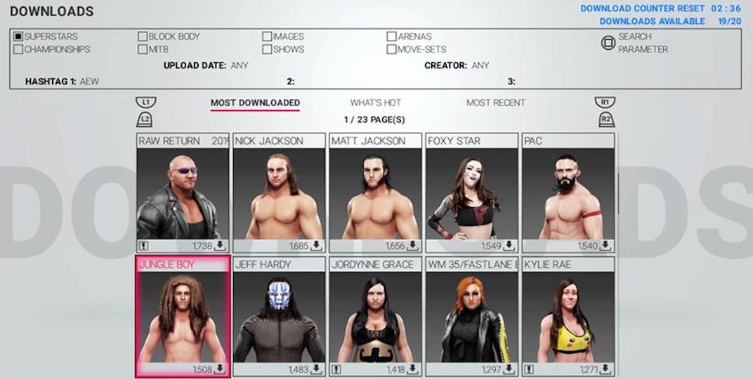 wwe 2k19 community creations including aew superstars