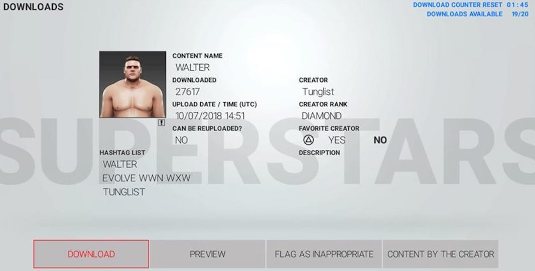 wwe 2k19 community creations download for uk superstar walter